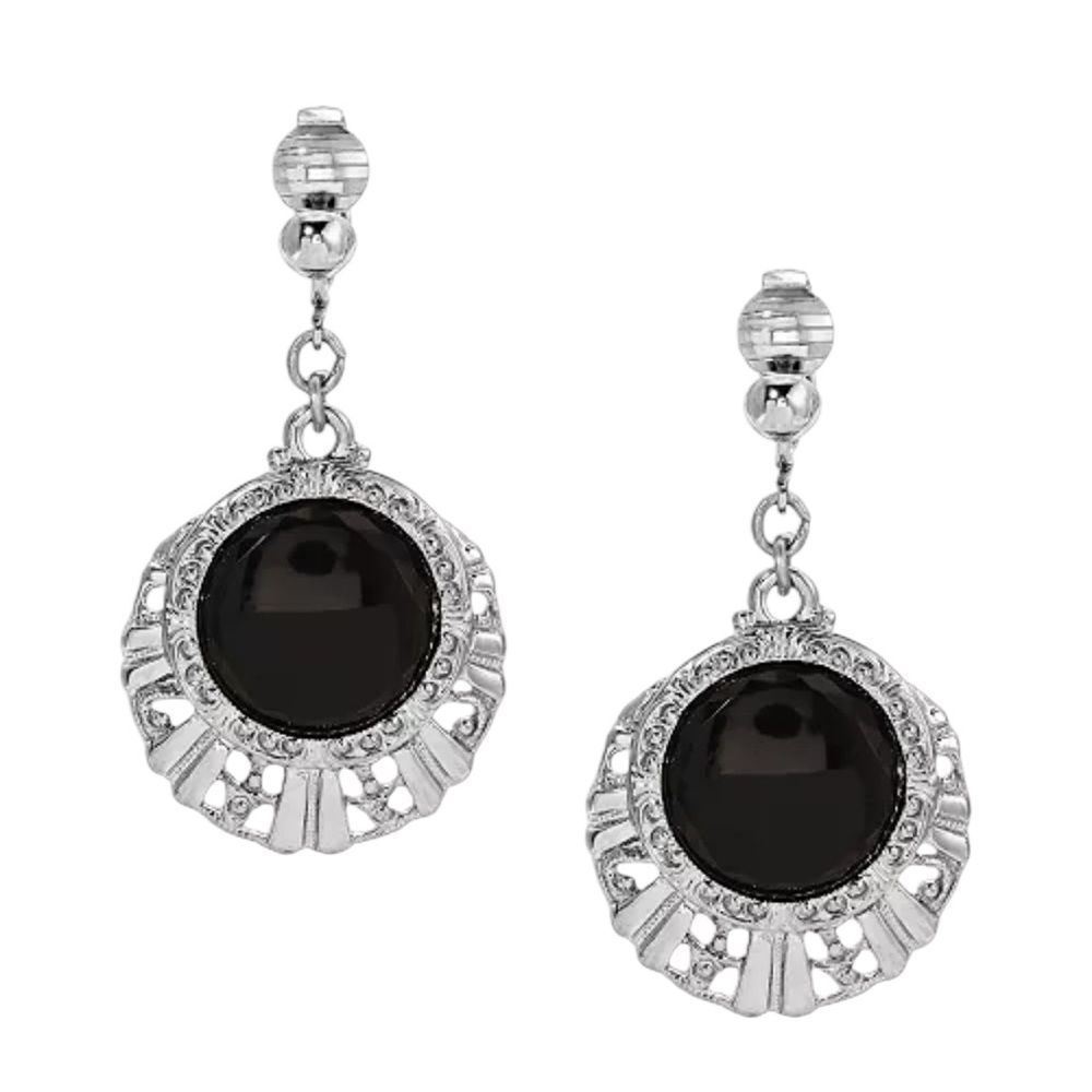 2028
Glass Round Filigree Clip Earrings